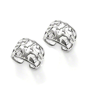 Shiny polished snake shaped silver jewelry ear cuff