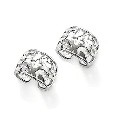 Shiny polished snake shaped silver jewelry ear cuff