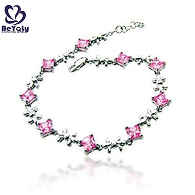 Custom design silver homemade crystal beads bracelet