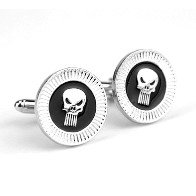 Wholesale men's accessory silver color skull cufflinks