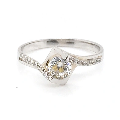 Simple design silver aaa cz moissanite ring