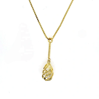 Delicate Gold Hollow Design Tracery Cz Cage Pendant Necklace For Women