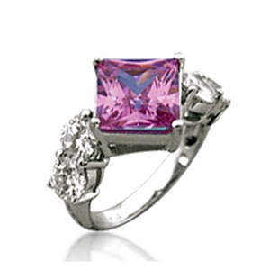 Men amethyst 925 silver ring with purple stone