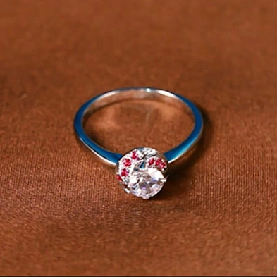 Flower costume jewelry 925 sterling silver genuine natural ruby ring