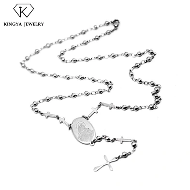Religion Sideway Cross Seed Bead Jewelry Necklace Set Design