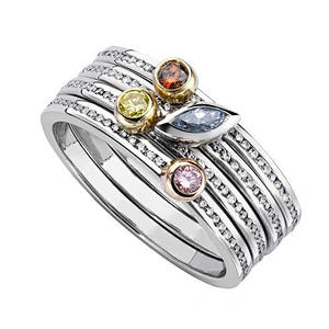 Wholesale moroccan silver jewelry wedding stack ring set white gold plated
