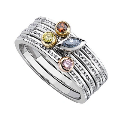 Wholesale moroccan silver jewelry wedding stack ring set white gold plated