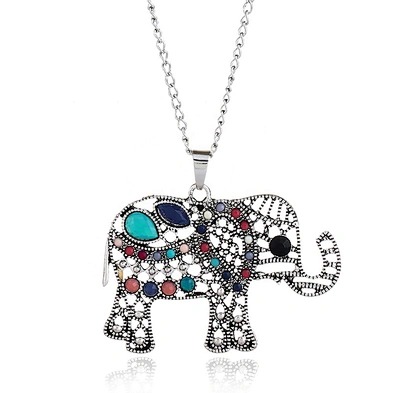 New hot style jewelry retro simple fashion chain resin elephant pendant necklace