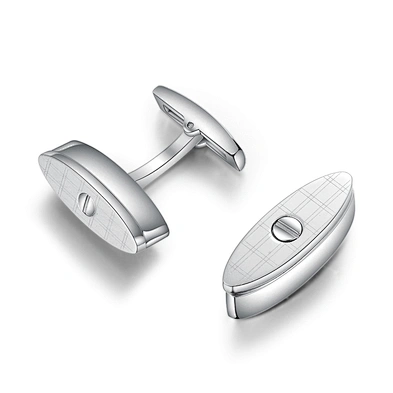 Custom-Made Eye Shape Engraved Stainless Steel Suit Shirt Cufflinks For Men
