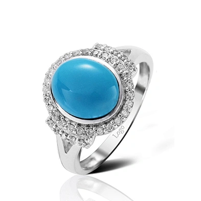 Fashion 925 silver cluster setting cz blue agate druzy ring