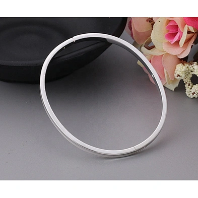 Refined thin style blank engravable silver bracelet man