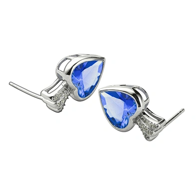 Yellow topaz cz inlaid retail girls love silver heart earrings
