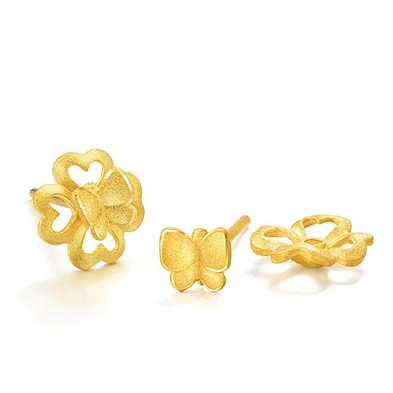 Innovate design beauty ladies 24 carat gold earrings