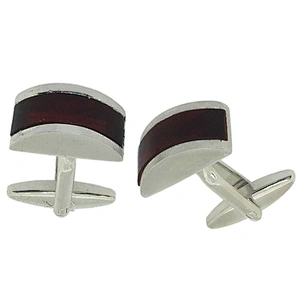 Cheap red resin shell cufflink and tie pin set