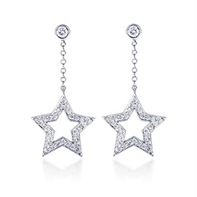 Luxurious star blue cz solid 925 silver earring jewelry