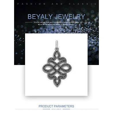 Chinese knot design silver wholesale large heart pendant