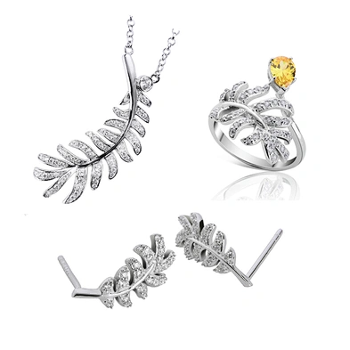 Yellow and clear cz sterling silver rings with zircon set