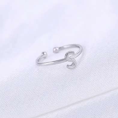 925 sterling silver alphabet s letter ring with jewelry design