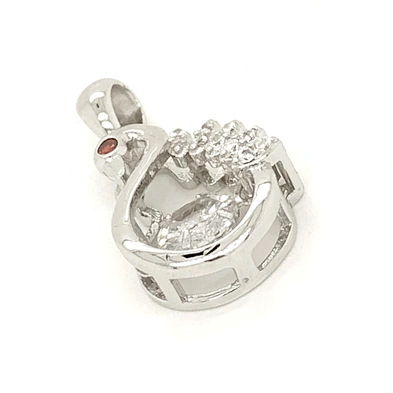 Wholesale Sterling Silver Cage Dancing Bird Charm Crane Diamond Pendants, Stone Jewelry Necklace Bird Pendant