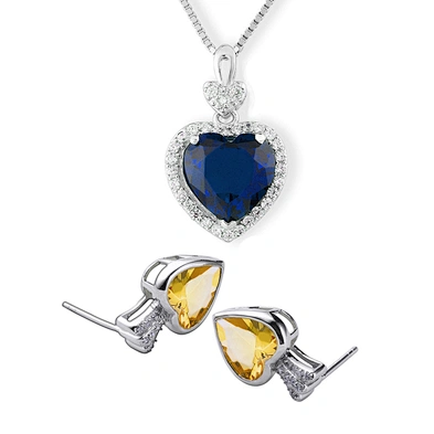 Beauty silver fashion heart stone bridal jewelry sets