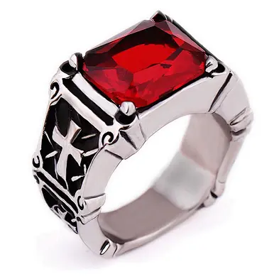 Men's gold thumb ring design with one black stone