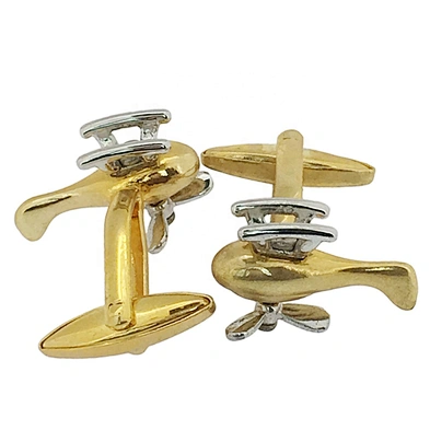 Helicopter Shape Brass Custom Made Logo Brand Cufflinks