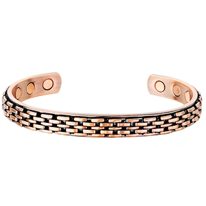 Fashion braided design men gold silver stainless steel magnetic bracelet
