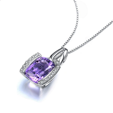 Delicate amethyst silver austrian crystal costume jewelry