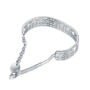 Friendship half design hollow cuff silver chain bracelets