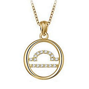 24k gold chain wholesale zodiac sign charm jewelry pendant necklace
