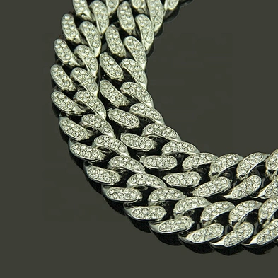 Hiphop Rapper Large Cubic Zirconia Iced Cuban Dripping Initial Necklace