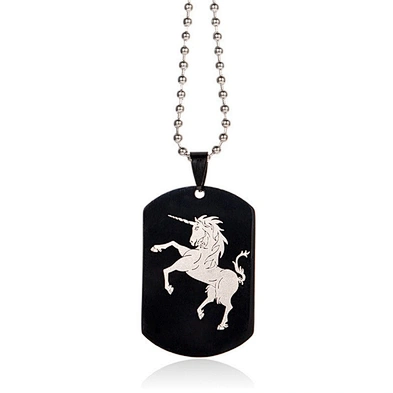 Custom stainless steel chain men unicorn pendant necklace jewelry