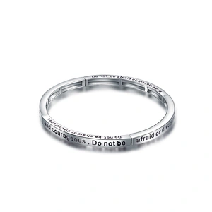 Good quality stainless steel engraved black letter bracelet