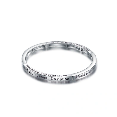 Good quality stainless steel engraved black letter bracelet
