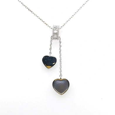 925 Silver Green Enamel Heart Shaped Necklace Cubic Zircon Bead Charms