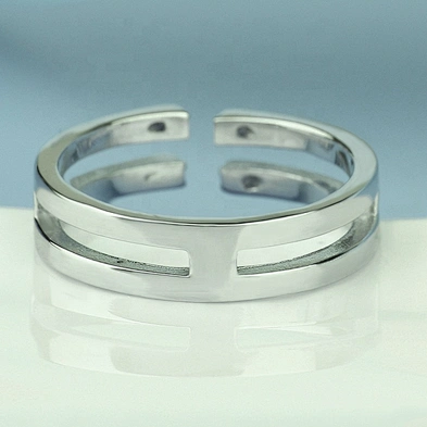 Wholesale simple oem design pipe cut stainless steel engraved ring