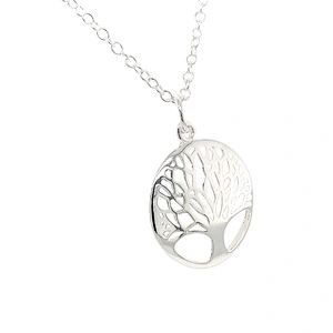 Female 925 silver tree of life pendant necklace jewelry