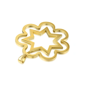 Hollow Design Mens 925 Silver Star And Sun Pendant Gold Plated