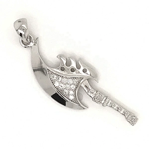 925 Silver Jewelry With Cz Stone, Fashion Cz Stone Jewelry Bridal Necklace, Micro Pave Charms Axe Cz Necklace Set
