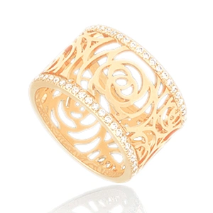 Gorgeous yellow gold plated silver ring fantasy jewelry