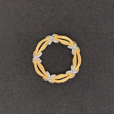 Gold Hammered Garland Charm Allah Pendant, Sterling Silver X Knot Circle Necklace, Custom Wreath Gold Pendant Necklace