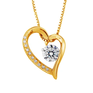 Hollow asymmetric design heart shaped aaa cz pendant