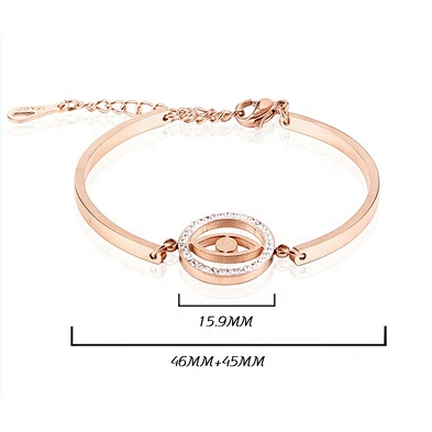 Girls simple fashion stainless steel rose gold bracelet, 18k gold devil's eye bracelet