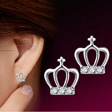 Online Wholesaler Handmade Party 5925 Italy Silver Jewelry Crown Earring