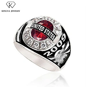 Wholesale statement stainless steel military bird shaped ring for men