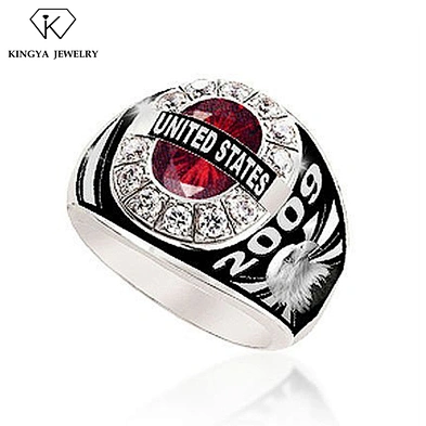 Wholesale statement stainless steel military bird shaped ring for men