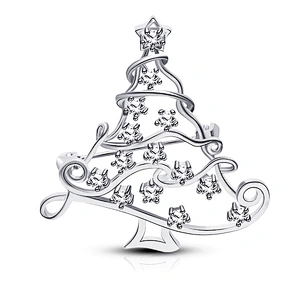 Wholesale double color euro-american christmas tree fashion brooch dress for the party and dinner