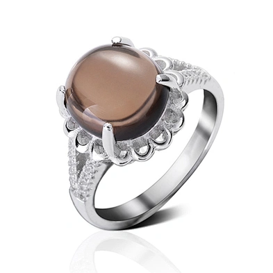 925 silver plating platinum brown cz bulk jewelry ring exotic