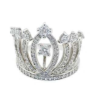 New design silver crown shaped vogue jewelry wedding ring
