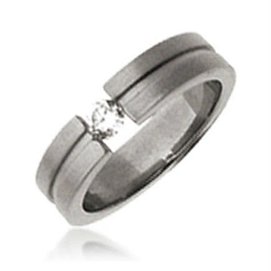 Cheap tension setting zircon stainless steel meaningful rings